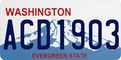 WA license plate ACD1903