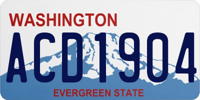 WA license plate ACD1904