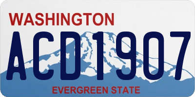 WA license plate ACD1907