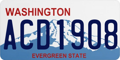 WA license plate ACD1908