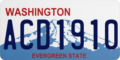 WA license plate ACD1910