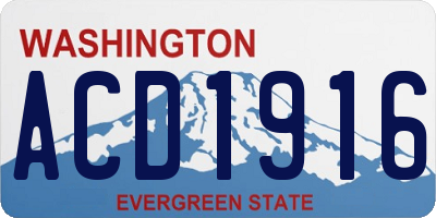 WA license plate ACD1916