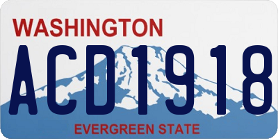 WA license plate ACD1918