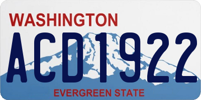 WA license plate ACD1922