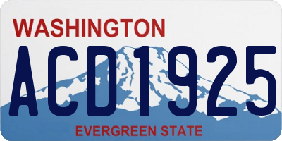 WA license plate ACD1925