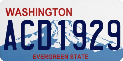 WA license plate ACD1929