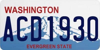 WA license plate ACD1930