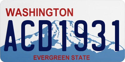 WA license plate ACD1931