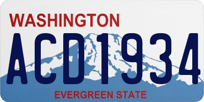 WA license plate ACD1934