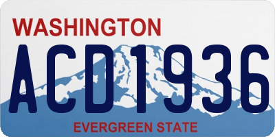 WA license plate ACD1936