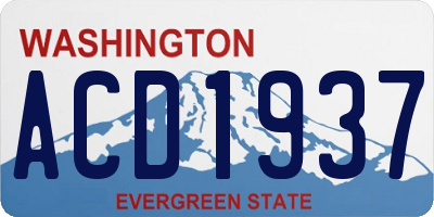 WA license plate ACD1937