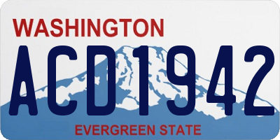 WA license plate ACD1942