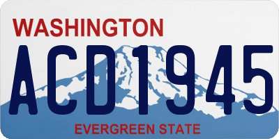 WA license plate ACD1945
