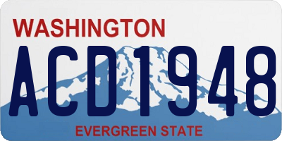 WA license plate ACD1948