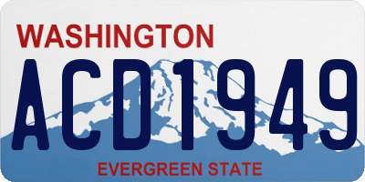 WA license plate ACD1949