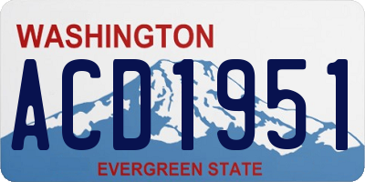 WA license plate ACD1951