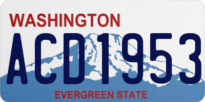 WA license plate ACD1953