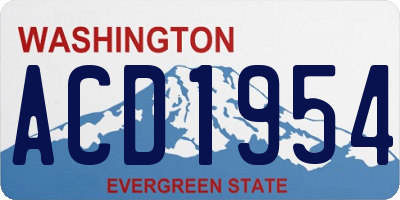 WA license plate ACD1954
