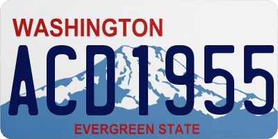 WA license plate ACD1955