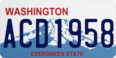 WA license plate ACD1958