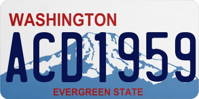 WA license plate ACD1959