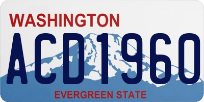 WA license plate ACD1960