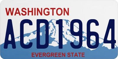 WA license plate ACD1964