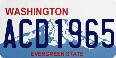 WA license plate ACD1965