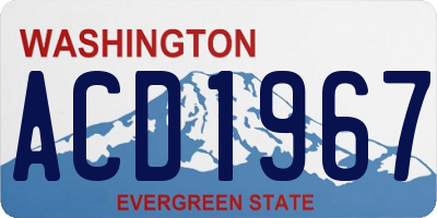 WA license plate ACD1967