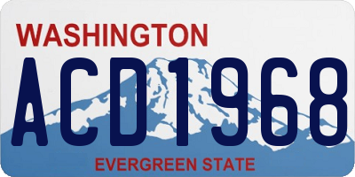 WA license plate ACD1968