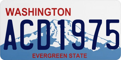 WA license plate ACD1975