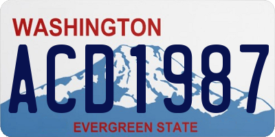 WA license plate ACD1987