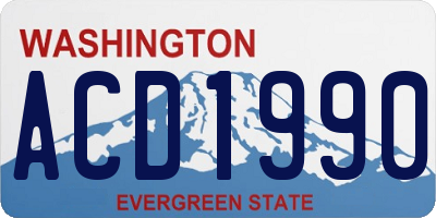 WA license plate ACD1990