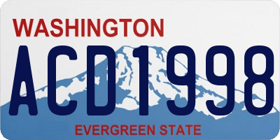 WA license plate ACD1998