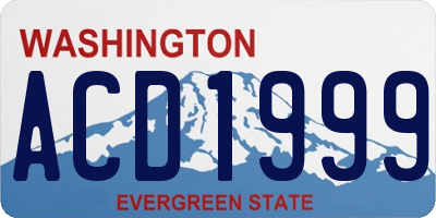 WA license plate ACD1999