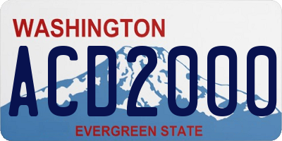 WA license plate ACD2000