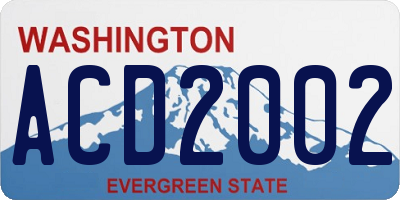 WA license plate ACD2002