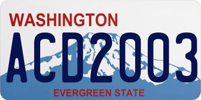 WA license plate ACD2003