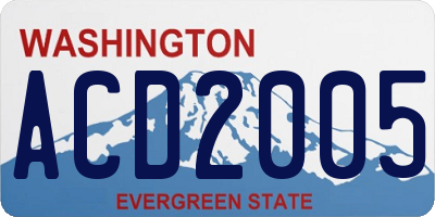 WA license plate ACD2005