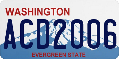 WA license plate ACD2006