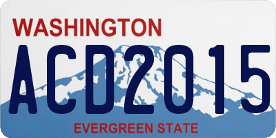 WA license plate ACD2015