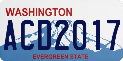 WA license plate ACD2017