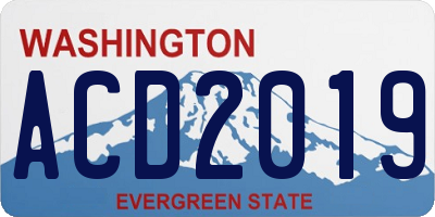 WA license plate ACD2019