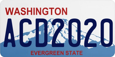 WA license plate ACD2020