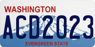 WA license plate ACD2023