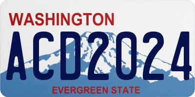 WA license plate ACD2024