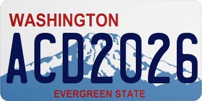 WA license plate ACD2026