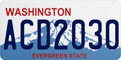 WA license plate ACD2030