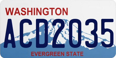 WA license plate ACD2035
