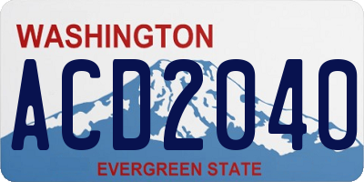 WA license plate ACD2040